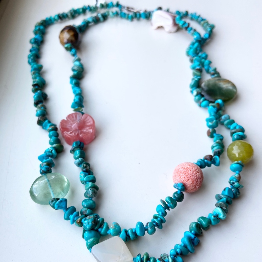 Chan Luu turquoise stone necklace